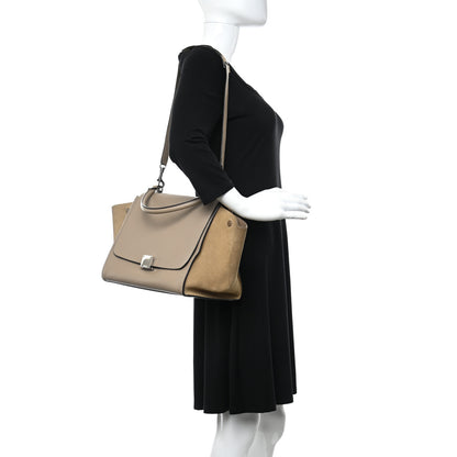 Celine Drummed Calfskin Suede Medium Trapeze Dune 3 of 8