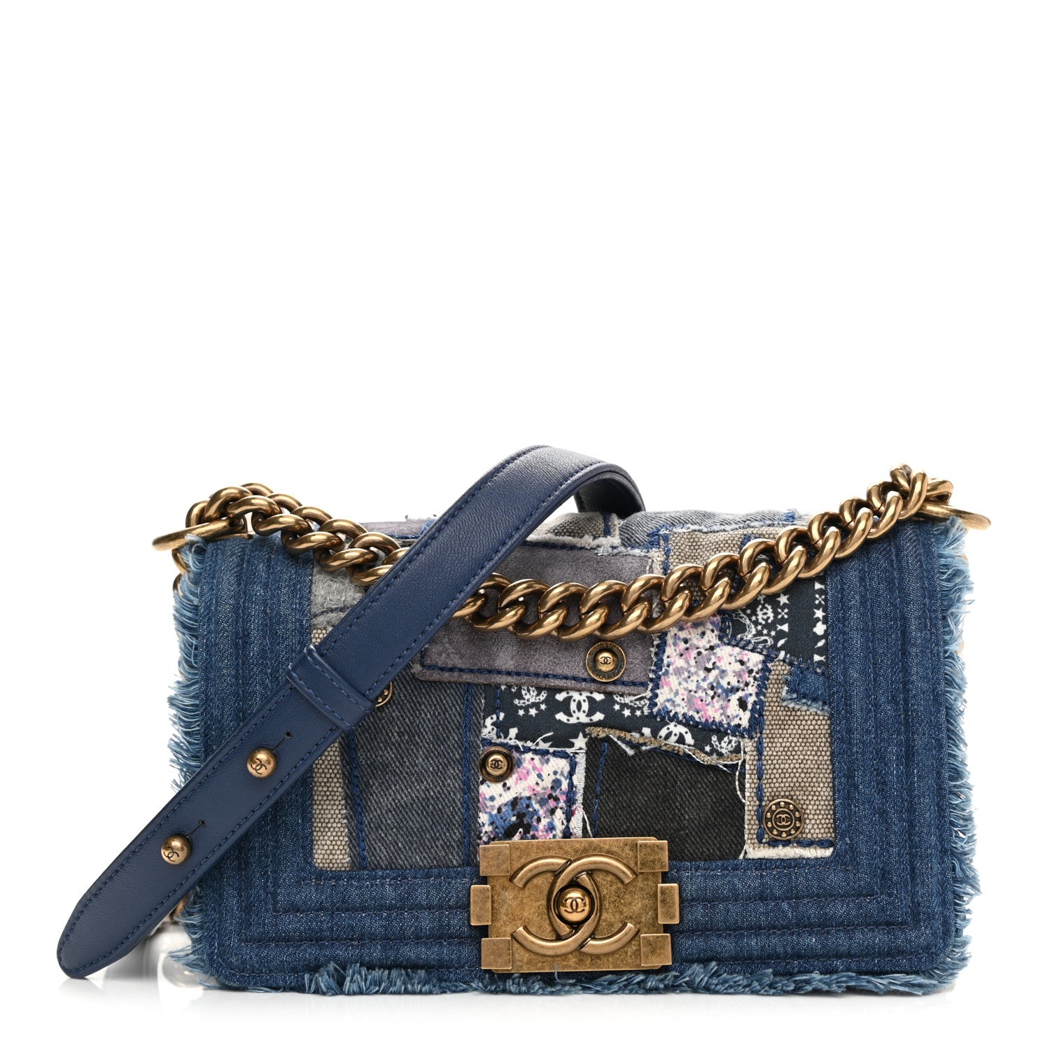 Chanel Denim Patchwork Small Boy Flap Blue 1 of 10
