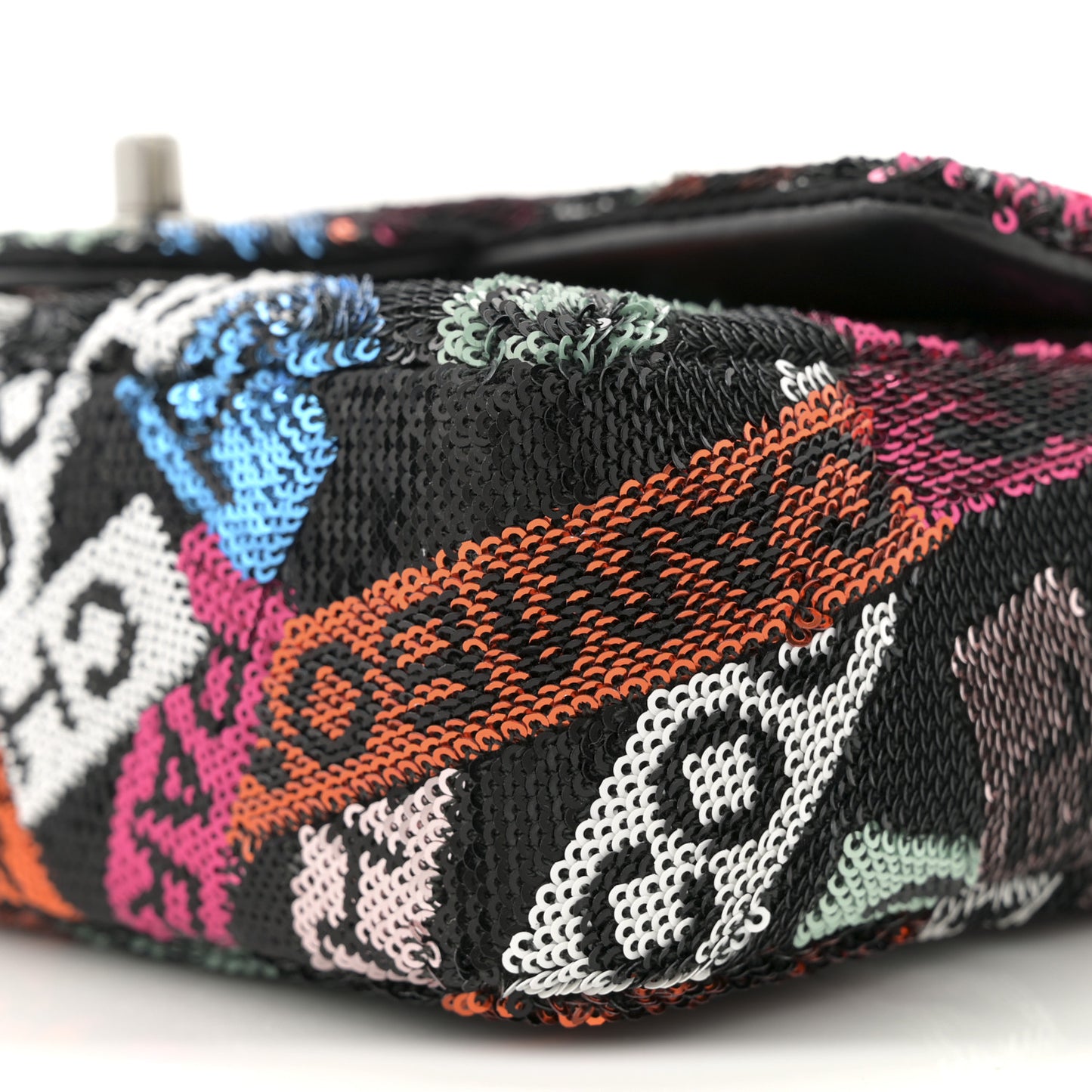Sequin Logo Small Flap Ruthenium Multicolor