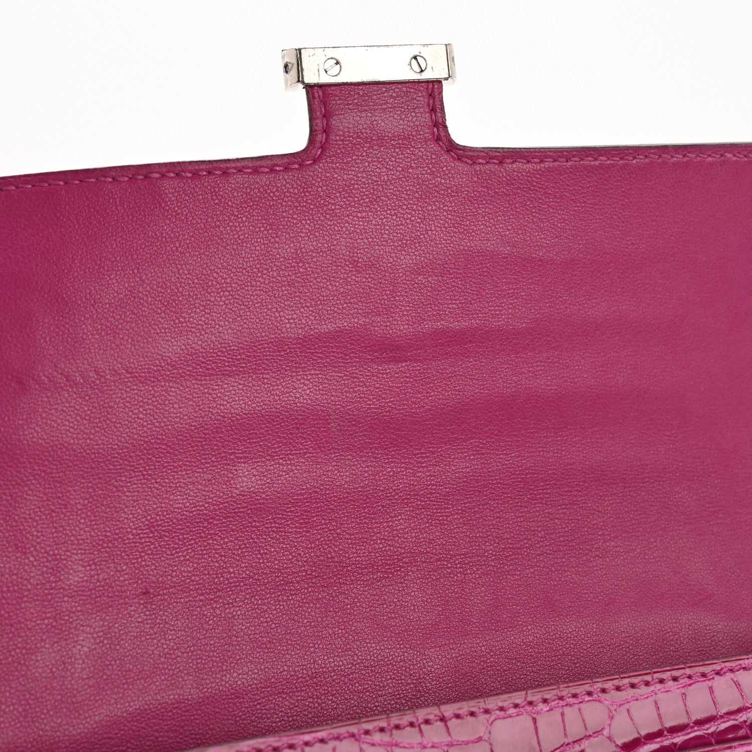 Hermes Shiny Alligator Constance Long Wallet Rose Scheherazade 11 of 12