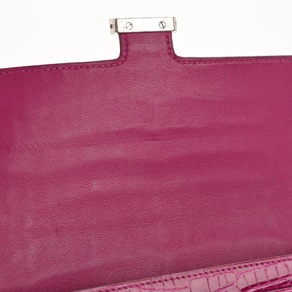 Hermes Shiny Alligator Constance Long Wallet Rose Scheherazade 11 of 12