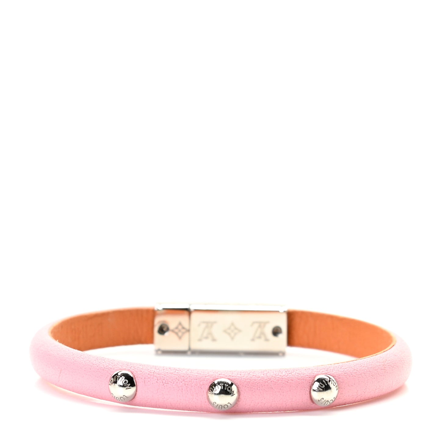 Calfskin Yummy LV Bracelet 17 Pink