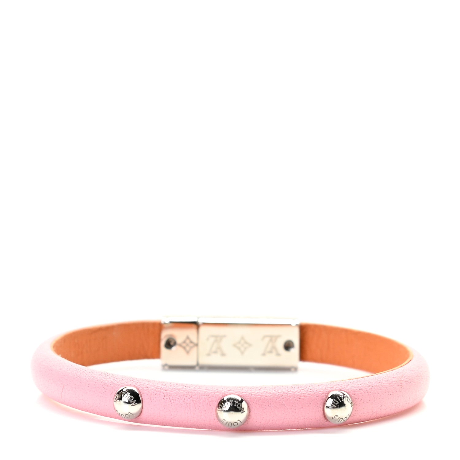 Louis Vuitton Calfskin Yummy LV Bracelet 17 Pink 1 of 5