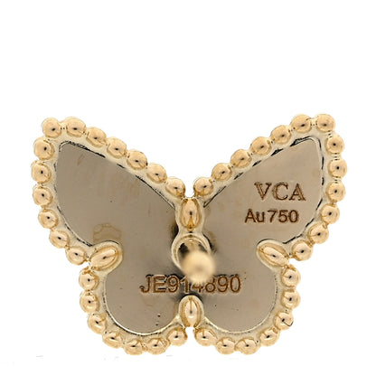 Van Cleef & Arpels 18K Yellow Gold Mother of Pearl Sweet Alhambra Butterfly Earrings 4 of 4