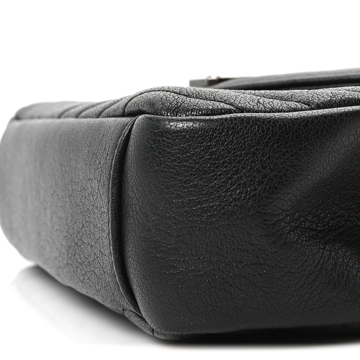 Saint Laurent Sheepskin Matelasse Chevron Monogram Medium College Bag Black 10 of 10