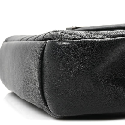 Saint Laurent Sheepskin Matelasse Chevron Monogram Medium College Bag Black 10 of 10