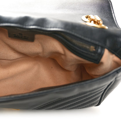 Gucci Calfskin Matelasse Small GG Marmont Shoulder Bag Black 5 of 11