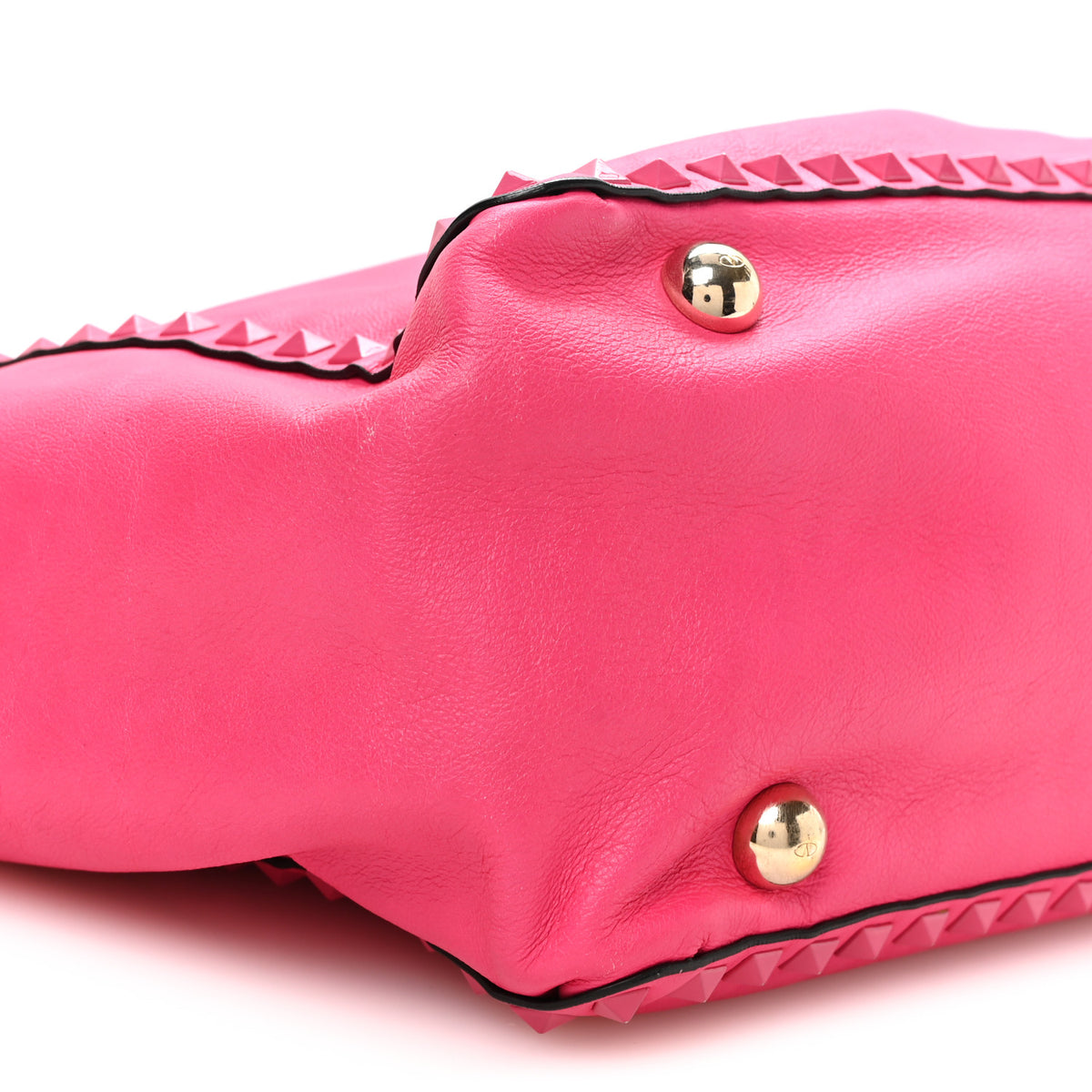 Vitello Monochrome Medium Rockstud Tote Pop Fuxia