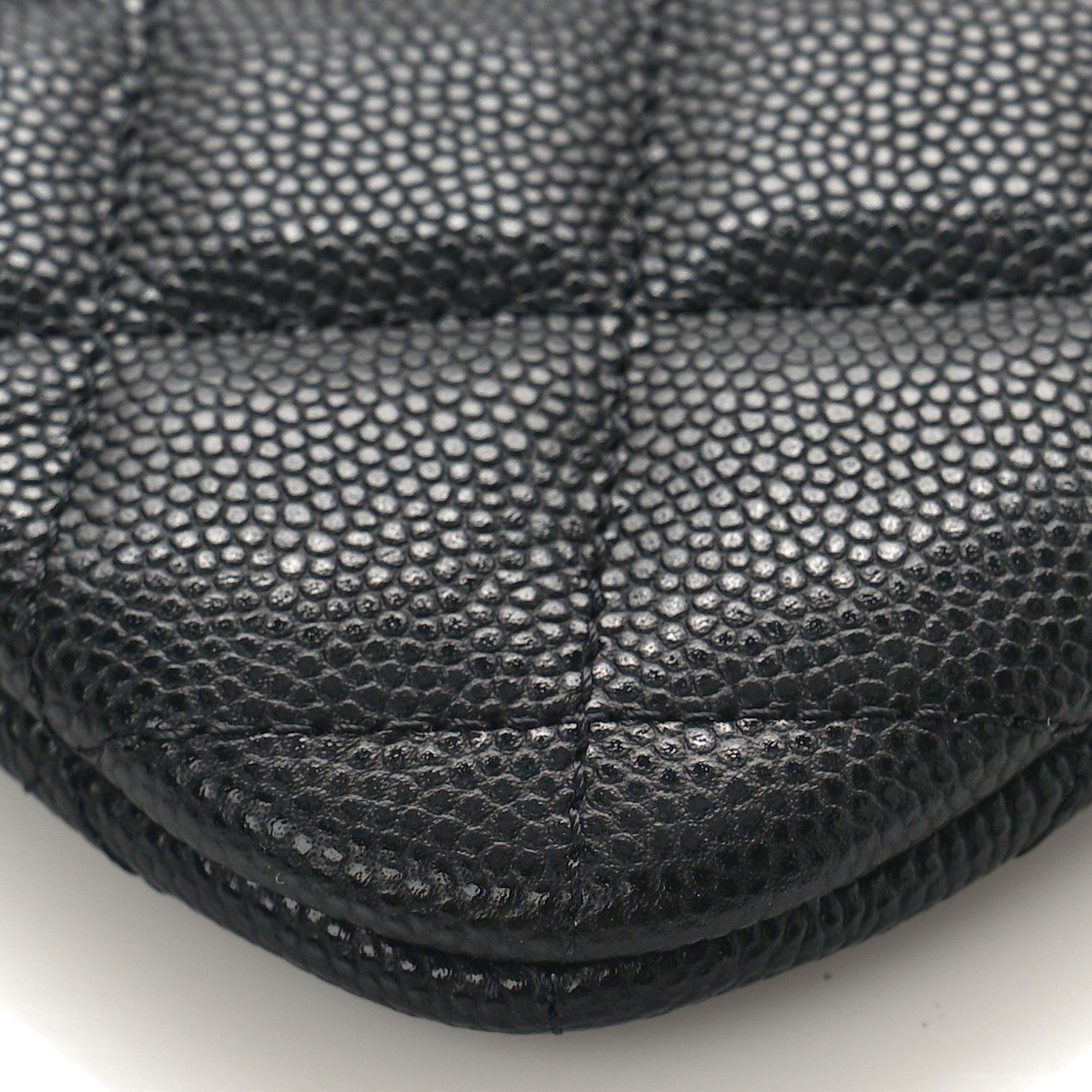 Caviar Quilted Small Cosmetic Case Black