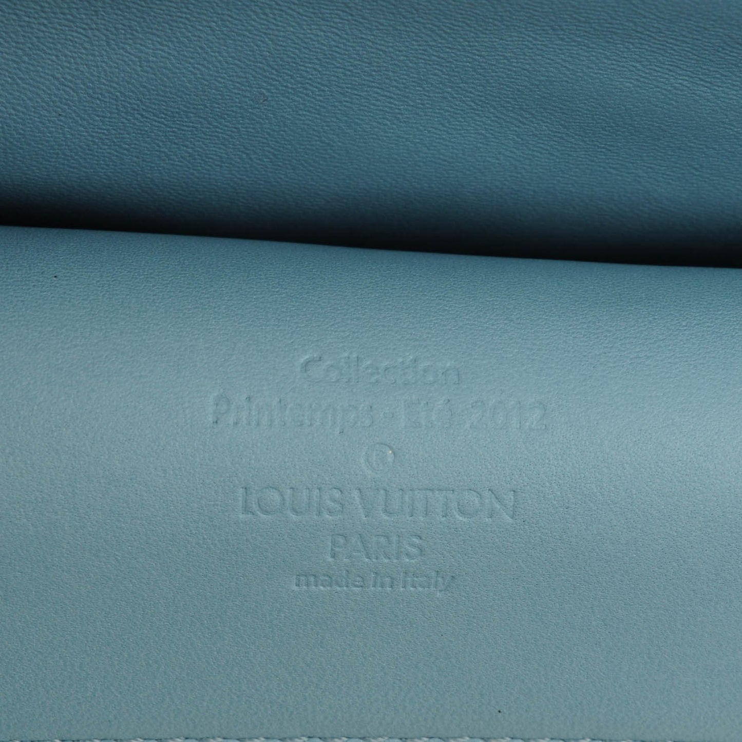 Lambskin Mama Broderie Pochette Blue