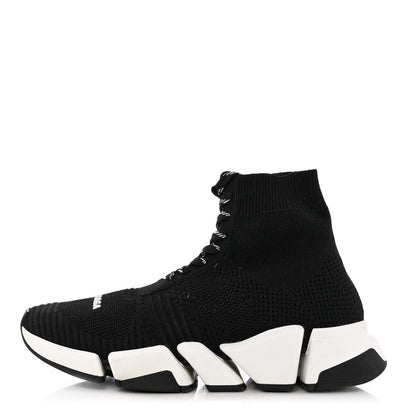 Balenciaga Technical 3D Recycled Knit Womens Speed 2.0 Lace Up Sneakers 39 Black 1 of 11
