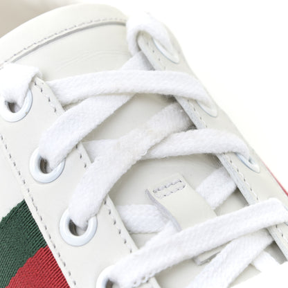 Gucci Calfskin Crocodile Web Womens Ace Sneakers 38 White Green 15 of 18