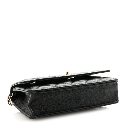 Chanel Caviar Quilted Bow Wallet On Chain WOC Black 4 of 11