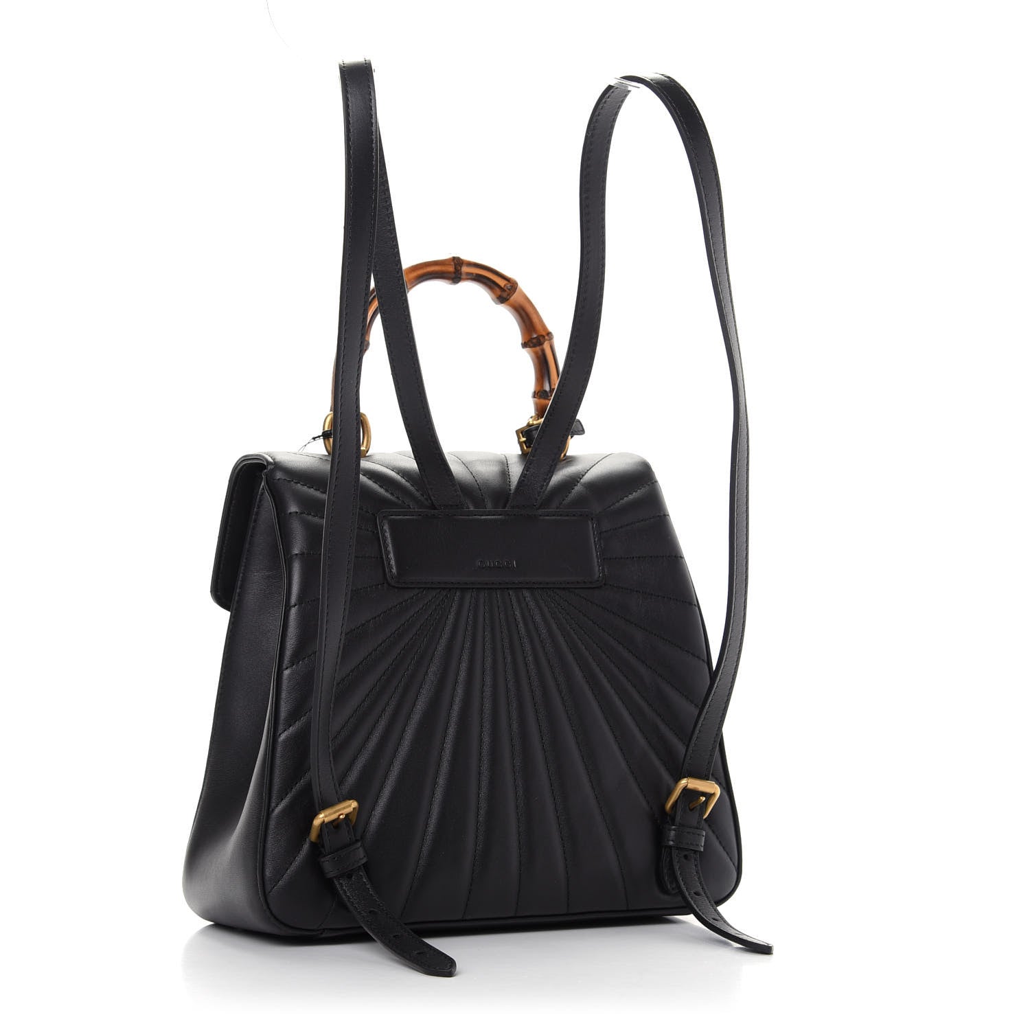 Gucci Calfskin Bamboo Trapuntata Queen Margaret Backpack Black 2 of 9