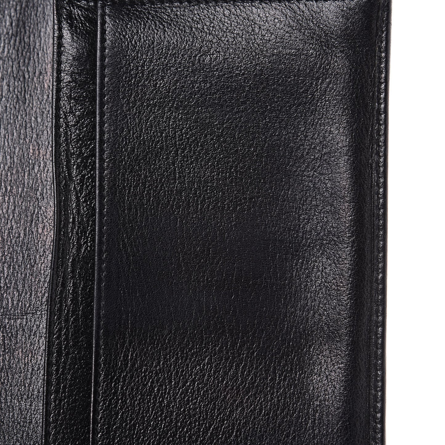 Goatskin Camellia Embossed Yen Wallet Black
