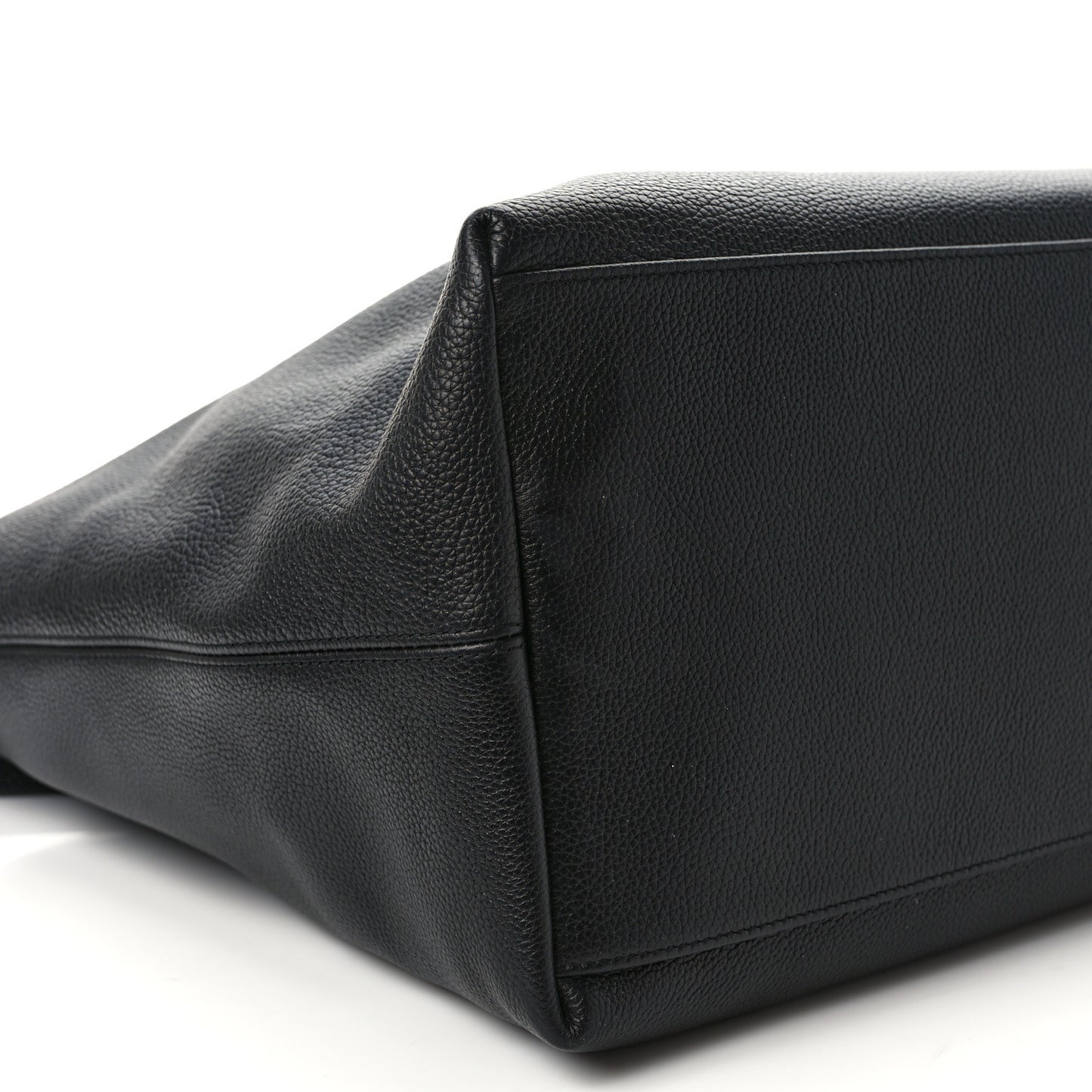 Grained Calfskin Giant Bowling Bag Black