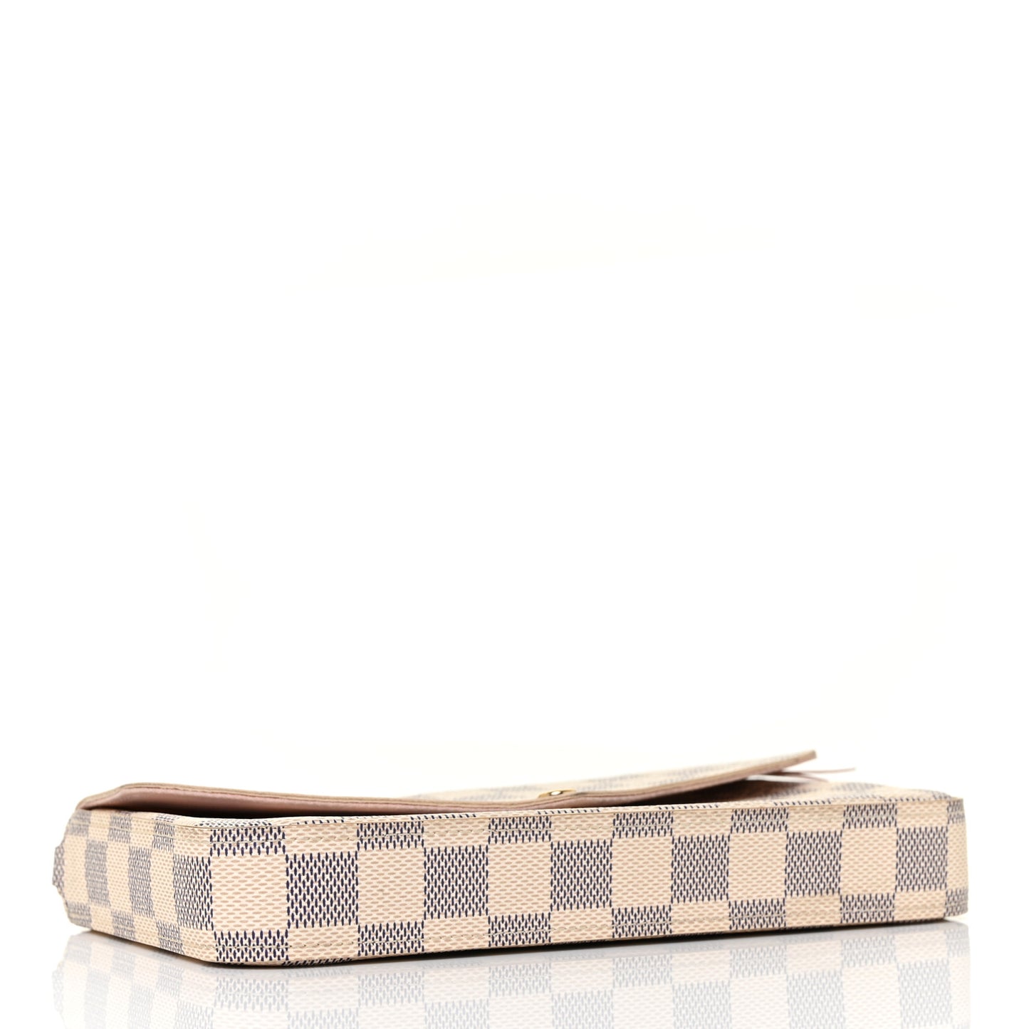 Damier Azur Pochette Felicie Chain Wallet Rose Ballerine
