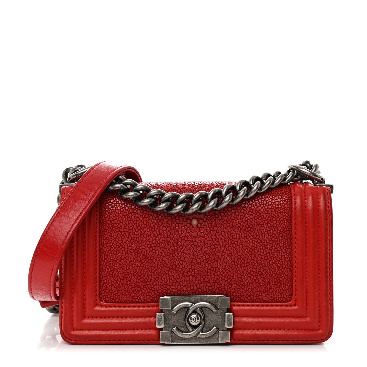 Galuchat Stingray Small Boy Flap Red