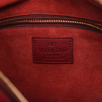 Valentino Garavani Grained Calfskin C-Rockee Fringe Hobo Scarlet 9 of 10