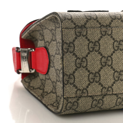 Gucci GG Supreme Monogram Childrens Logo Patch Shoulder Bag Beige Hibiscus Red 8 of 10