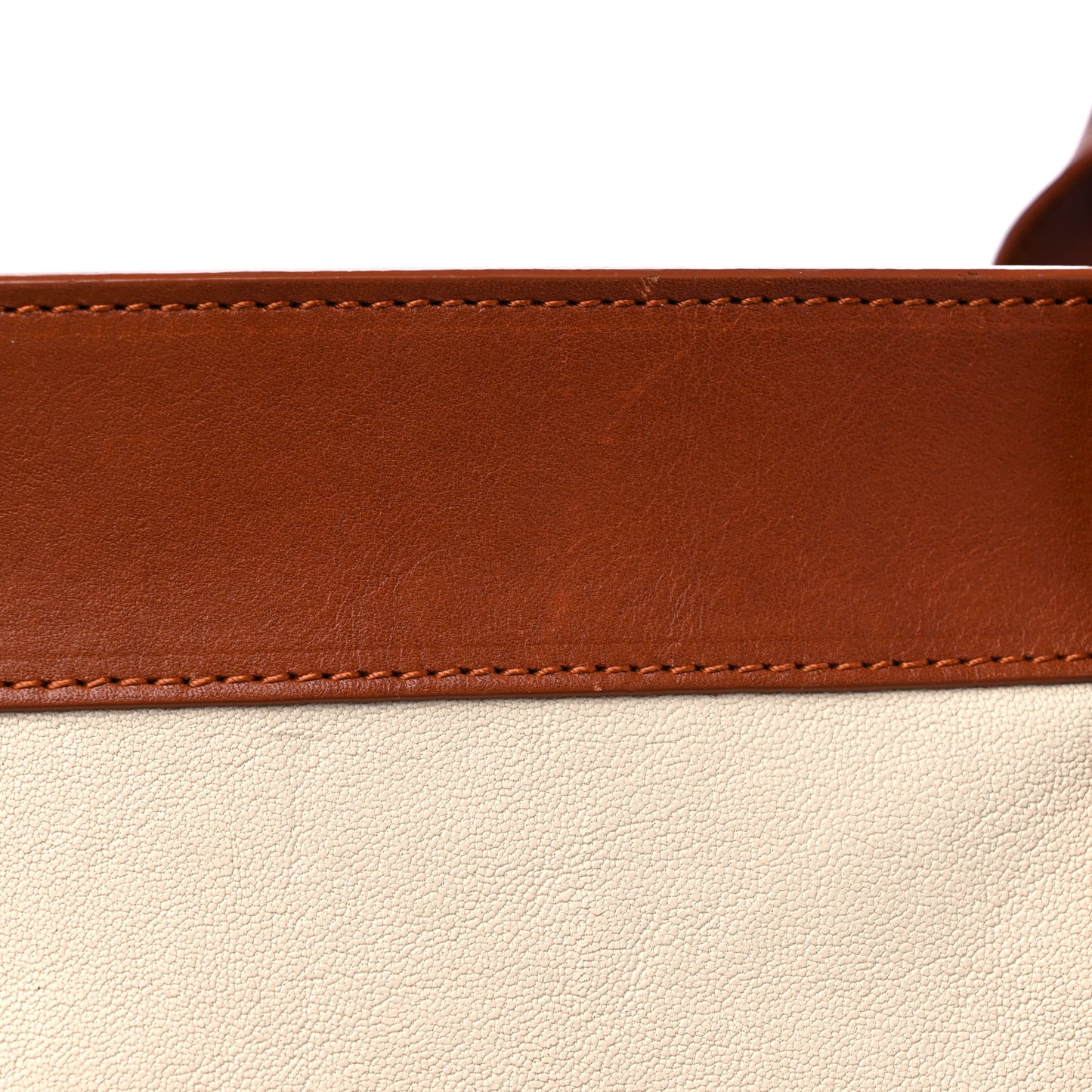 Calfskin Large Alice Satchel Husky White Tan