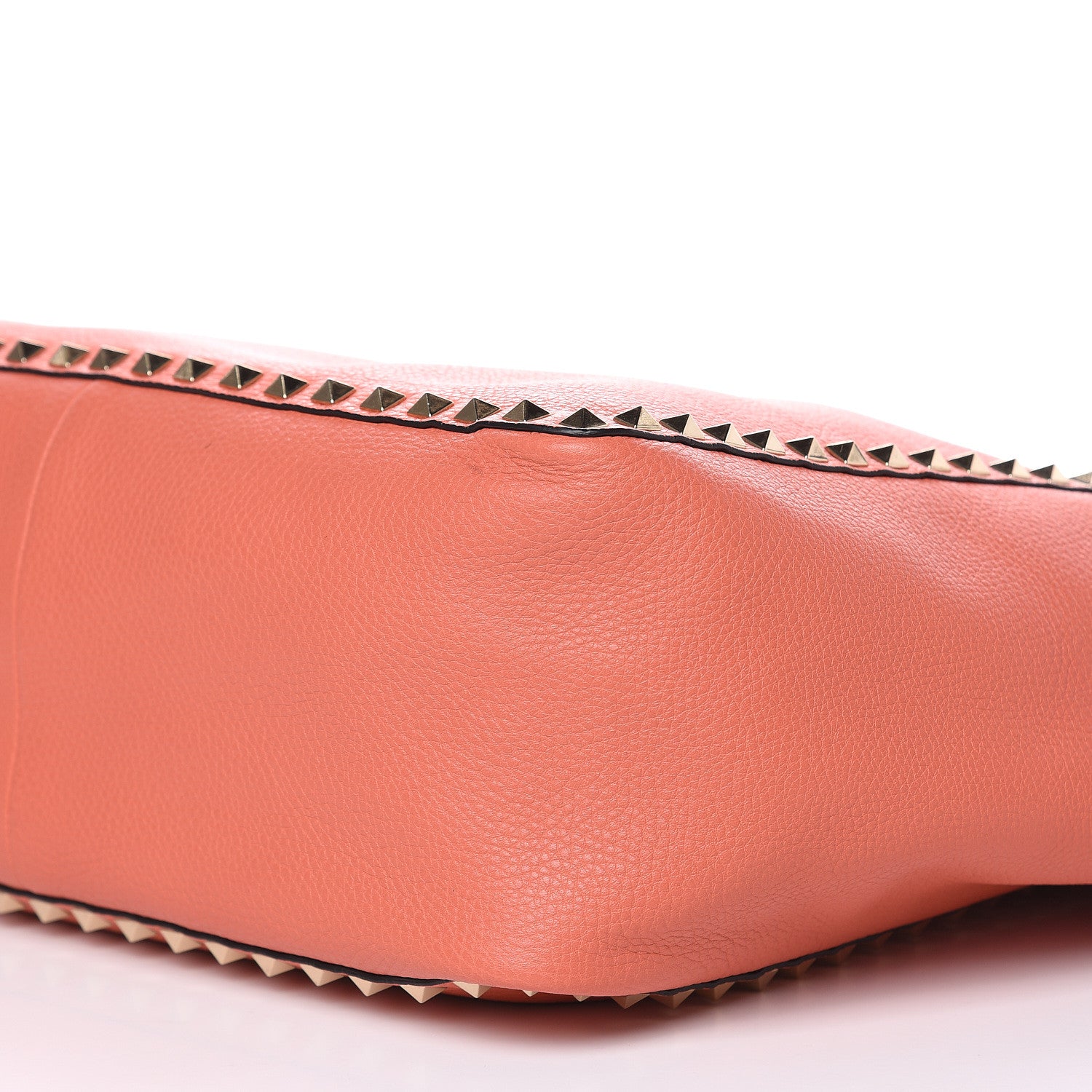 Valentino Garavani Pebbled Calfskin Medium Rockstud Reversible Tote Light Cuir Coral 12 of 18