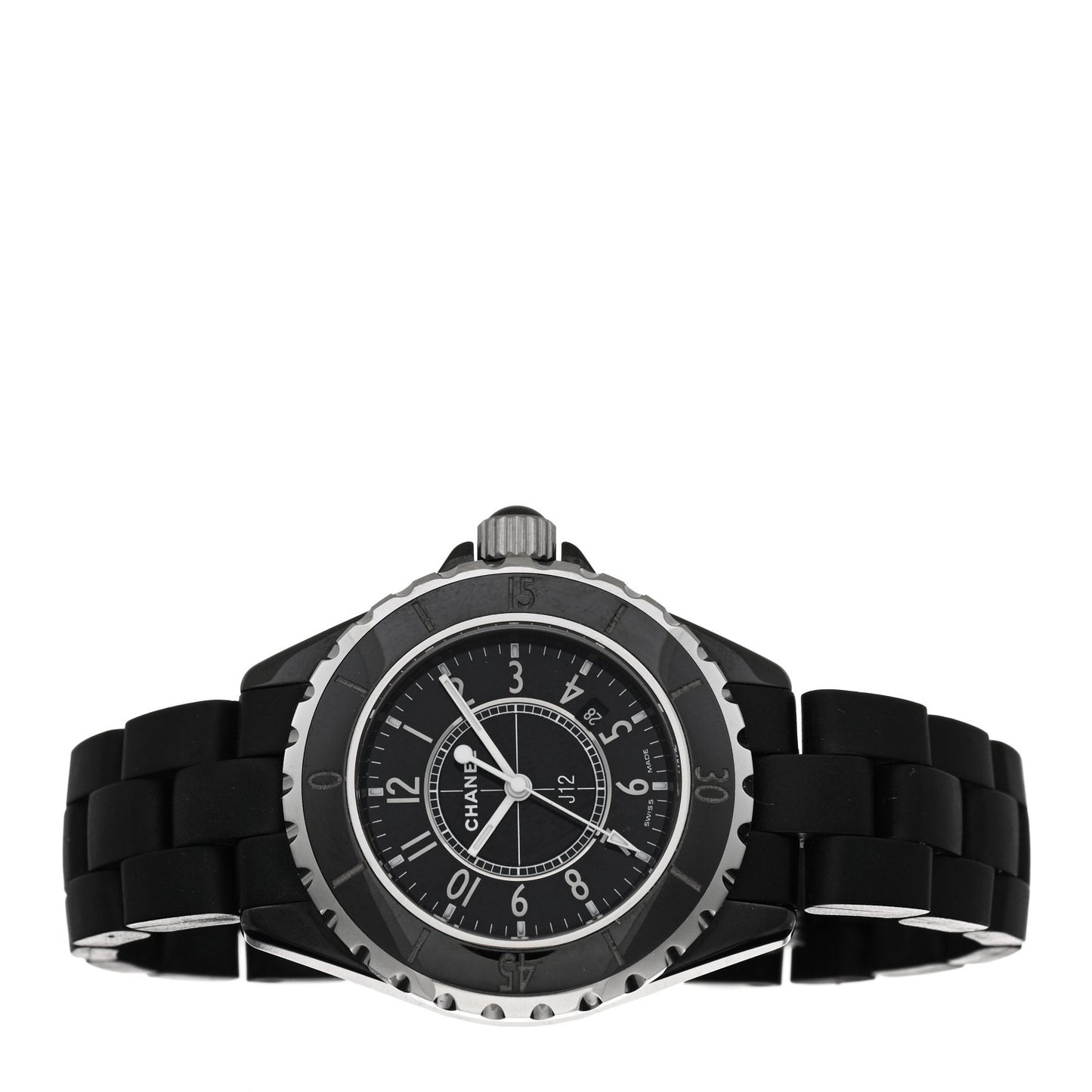 Stainless Steel Matte Ceramic 33mm J12 Quartz Watch Black