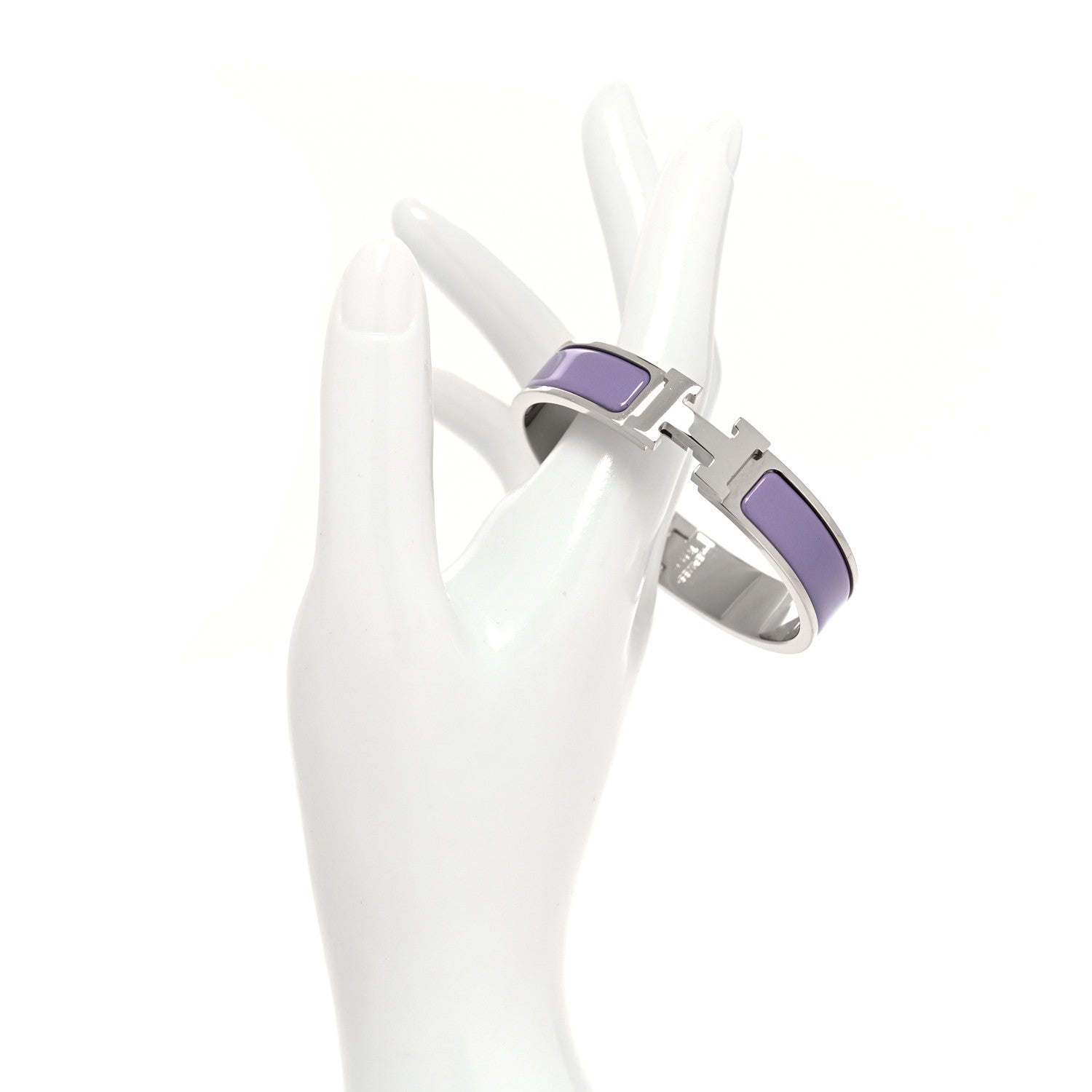 Hermes Enamel Narrow Clic Clac H Bracelet PM Parme 2 of 5