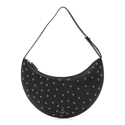 Alaia Lambskin Grommet One Piece Demi Lune Bag Black 1 of 9