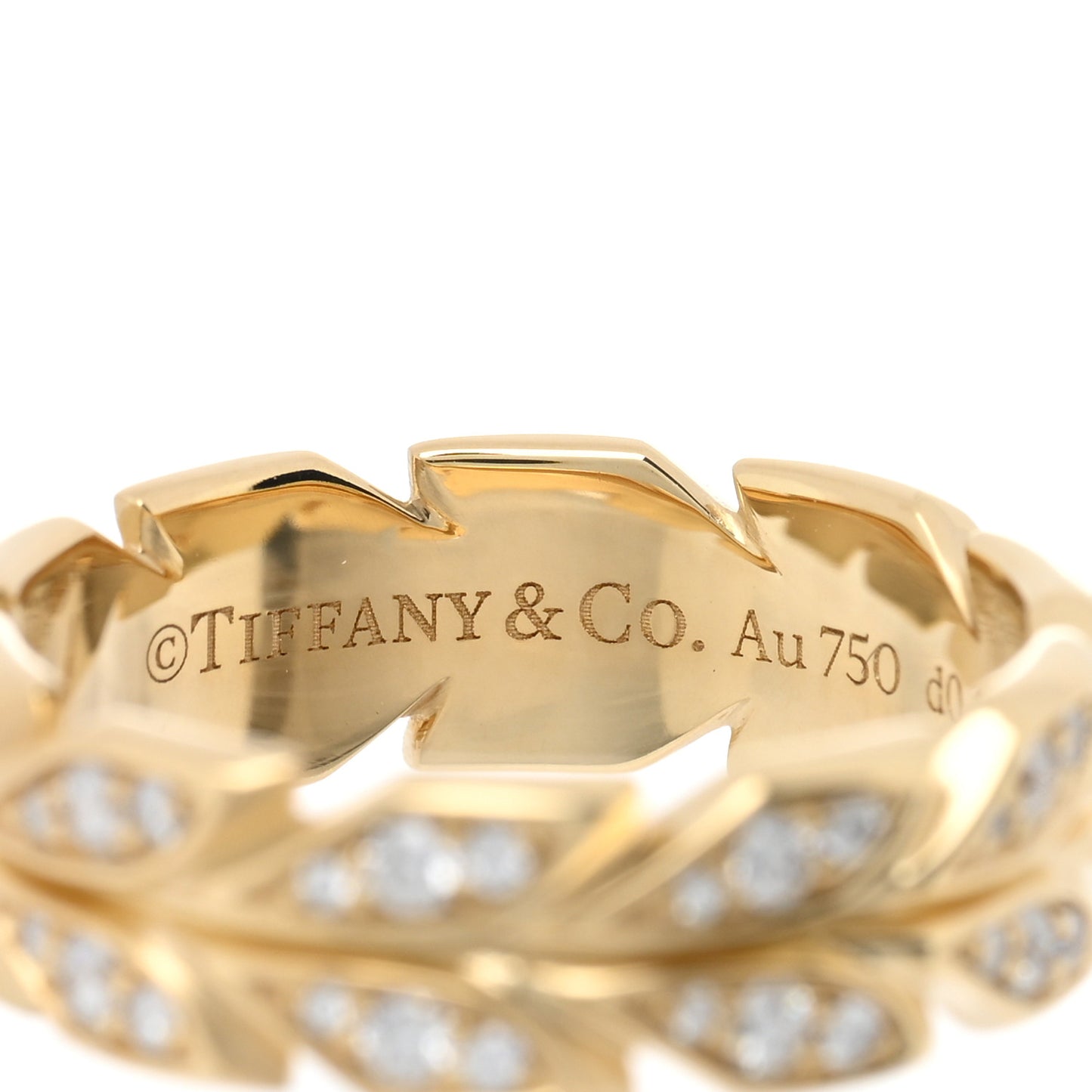 18K Yellow Gold Diamond Victoria Vine Band Ring 52 6
