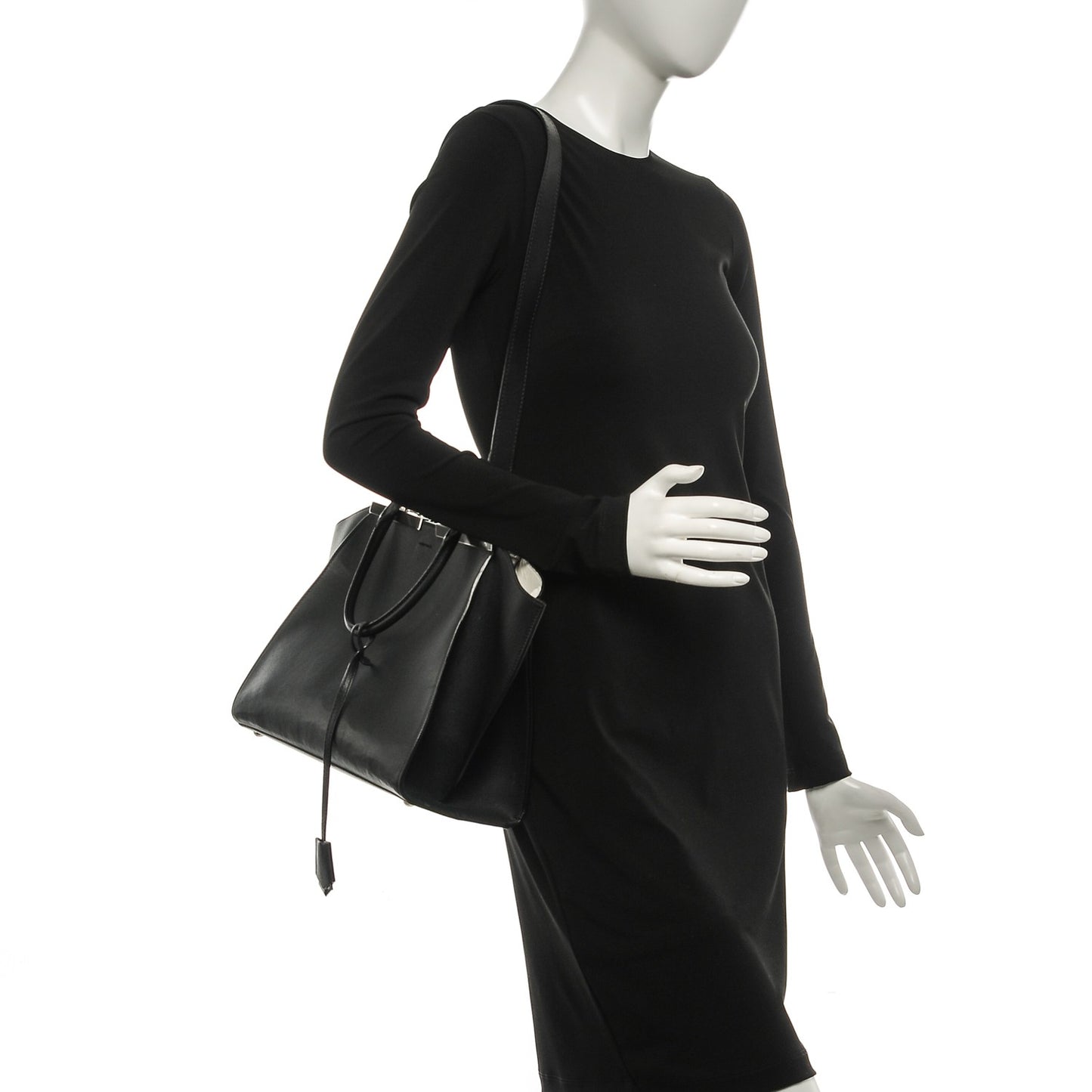 Vitello Dolce Shiny Nappa Petite 3Jours Tote Black