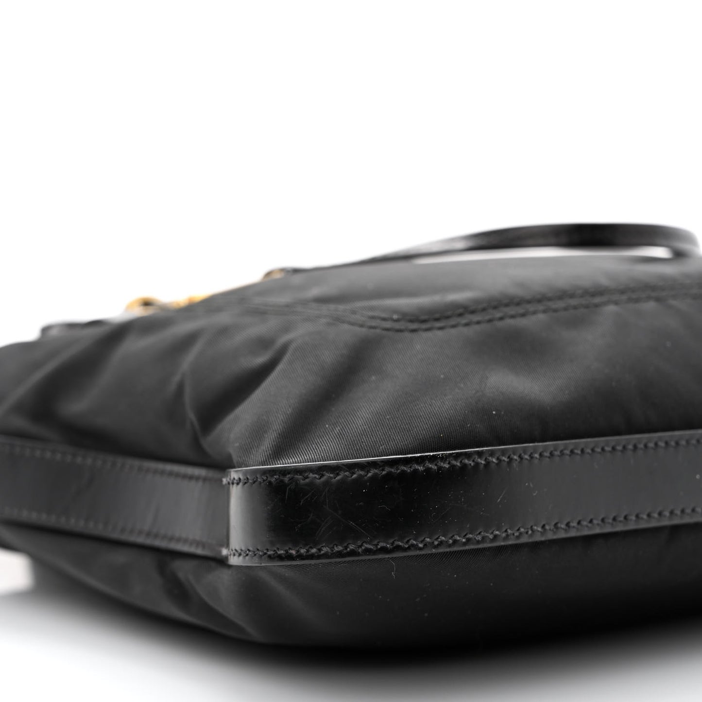 Tessuto Nylon Calfskin Crossbody Bag Black