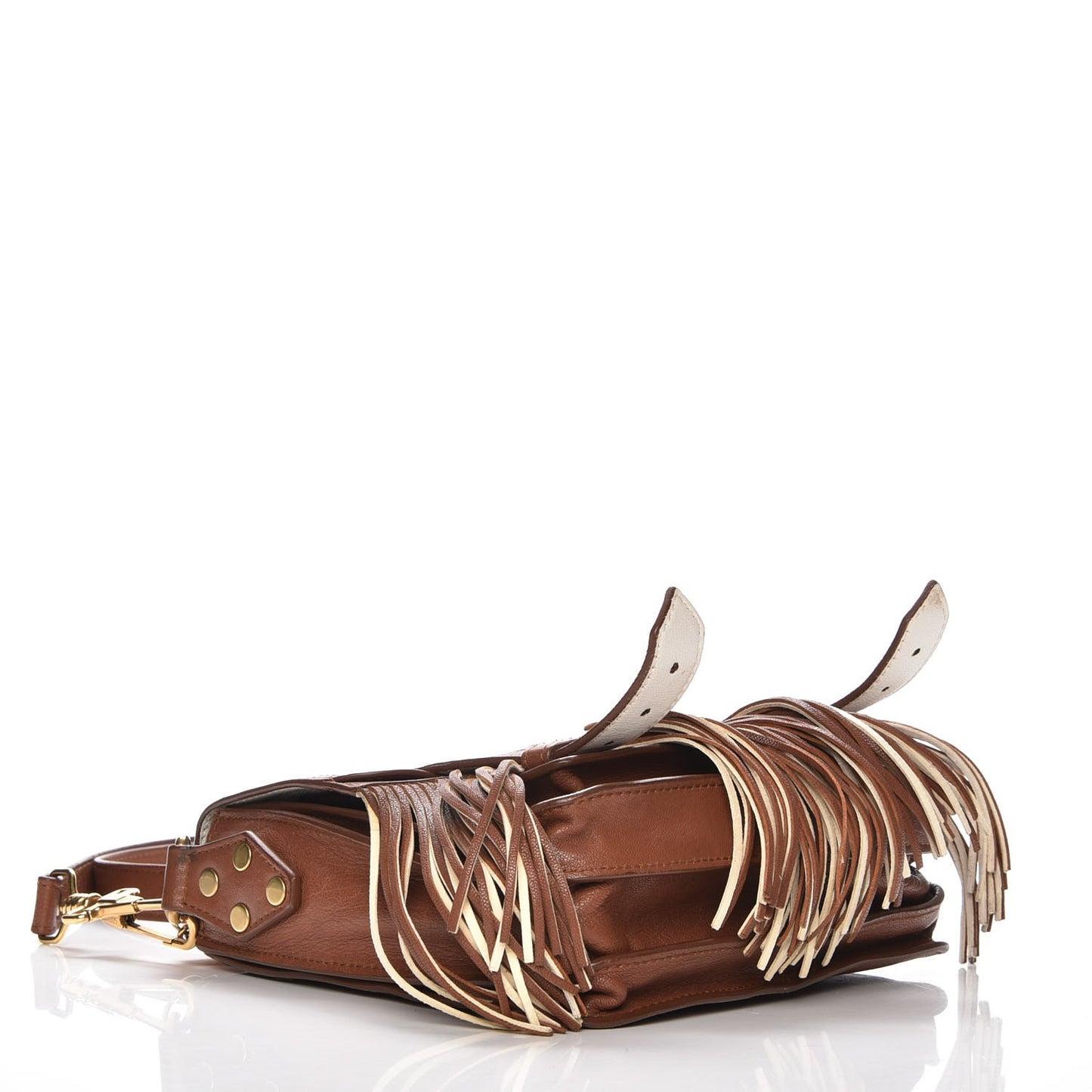 Lambskin Fringe PS1 Crossbody Pouch Dune