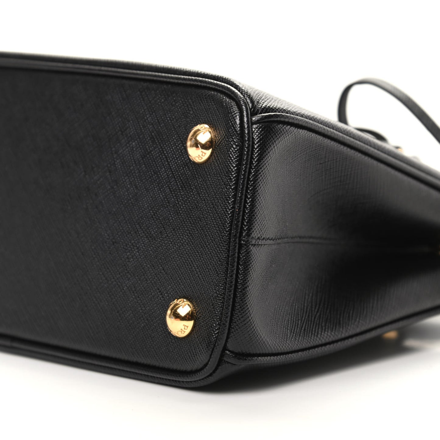 Saffiano Lux Micro Galleria Shoulder Bag Black