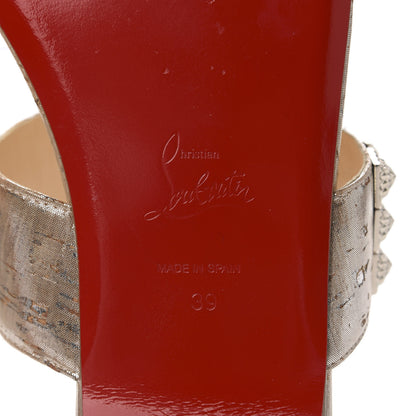 Christian Louboutin Liege Pepite Studded Myriadiam Flat Slide Sandals 39 Silver 8 of 8