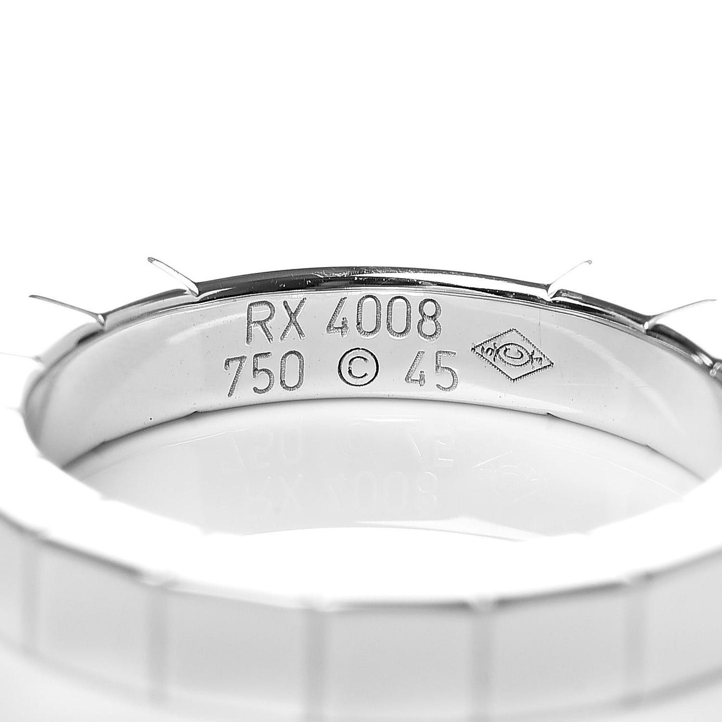 18K White Gold Lanieres Ring 45 3.25