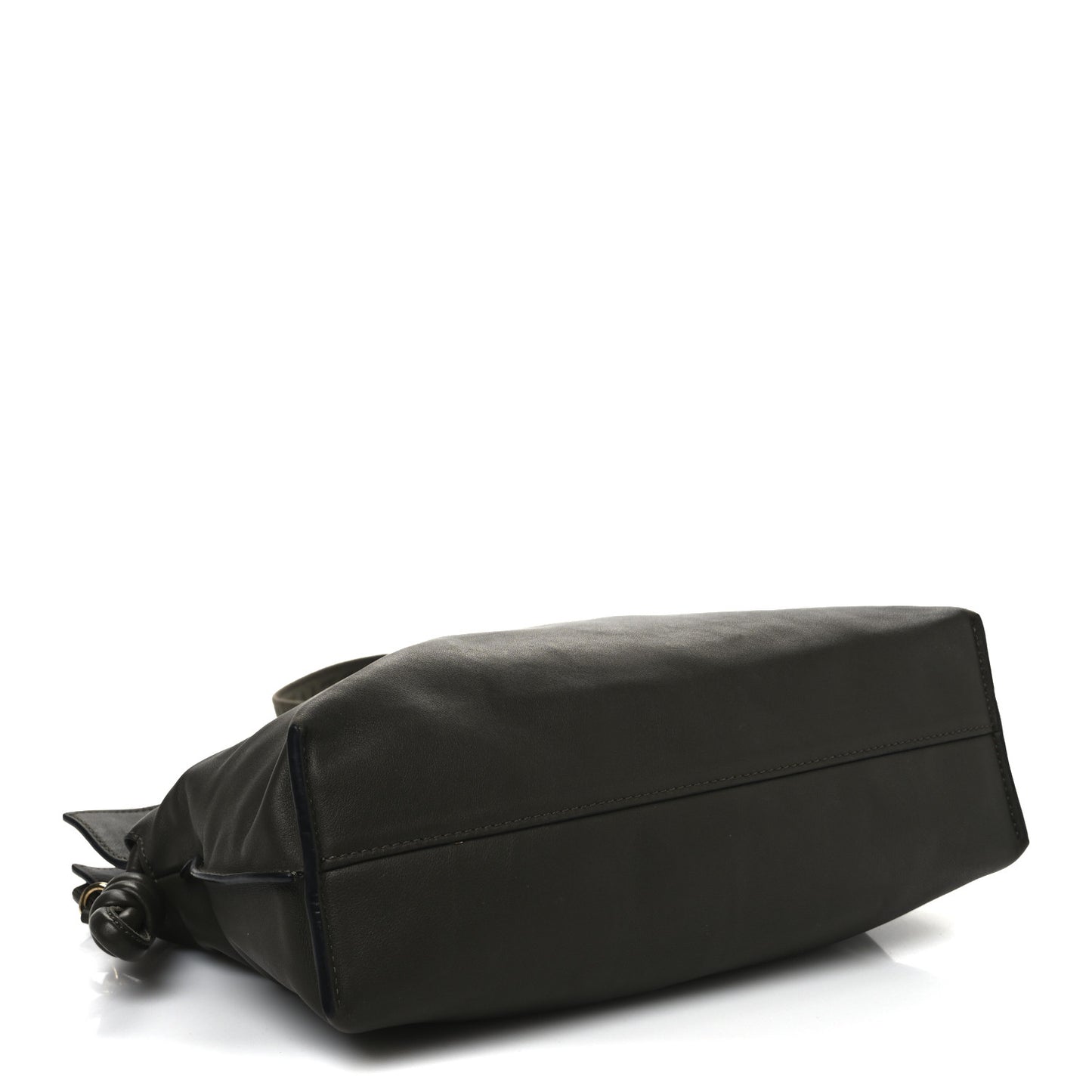 Mellow Nappa Medium Donut Chain Flamenco Knot Clutch Dark Khaki