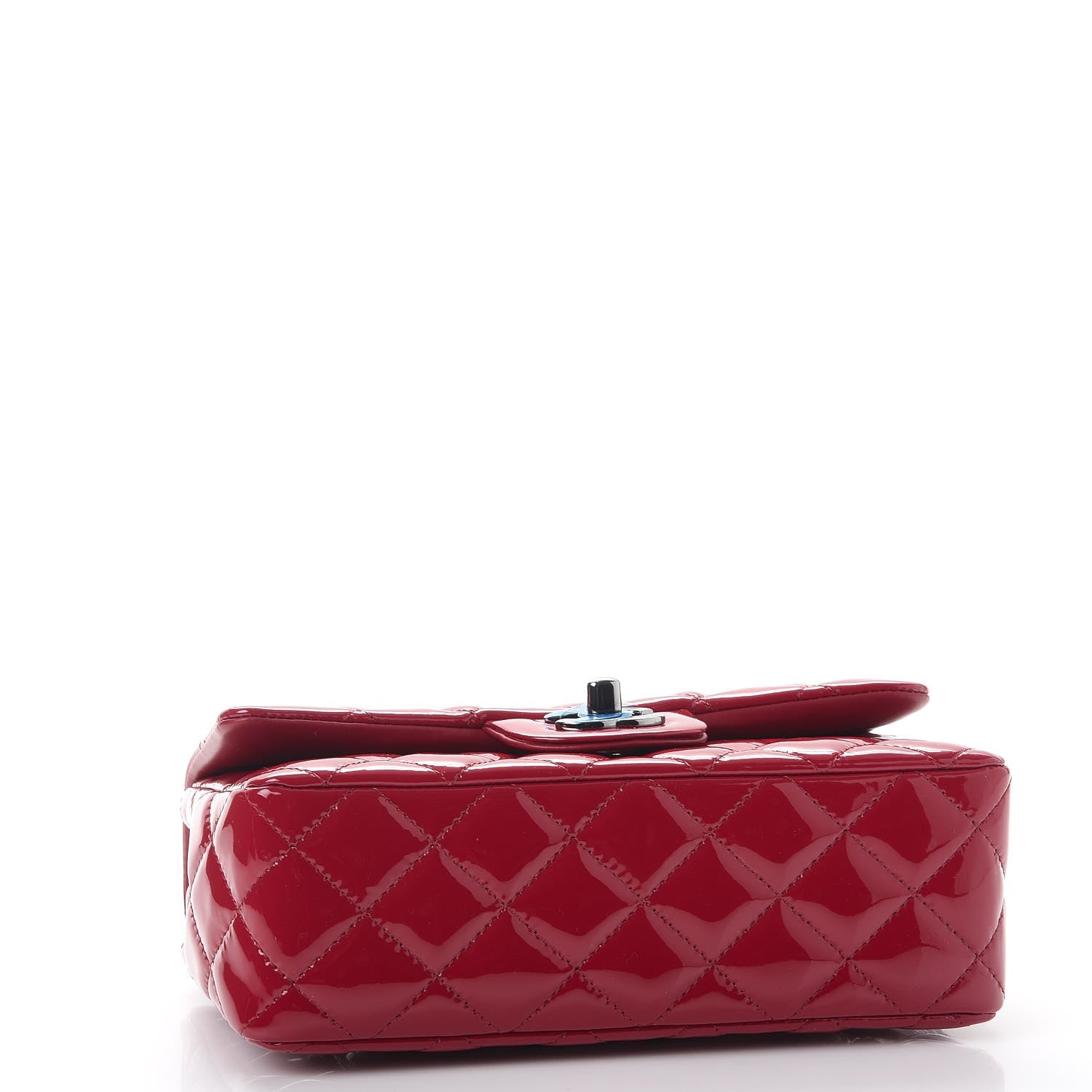 Chanel Patent Calfskin Quilted Mini Rectangular Flap Red 4 of 8