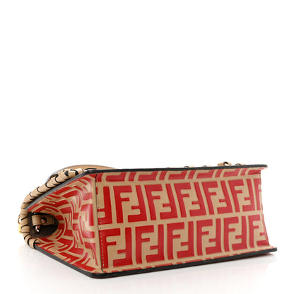 Fendi Vitello Century F is Fendi Whipstitch Threads FF Embossed Kan I Shoulder Bag Amido Fiamma 4 of 11