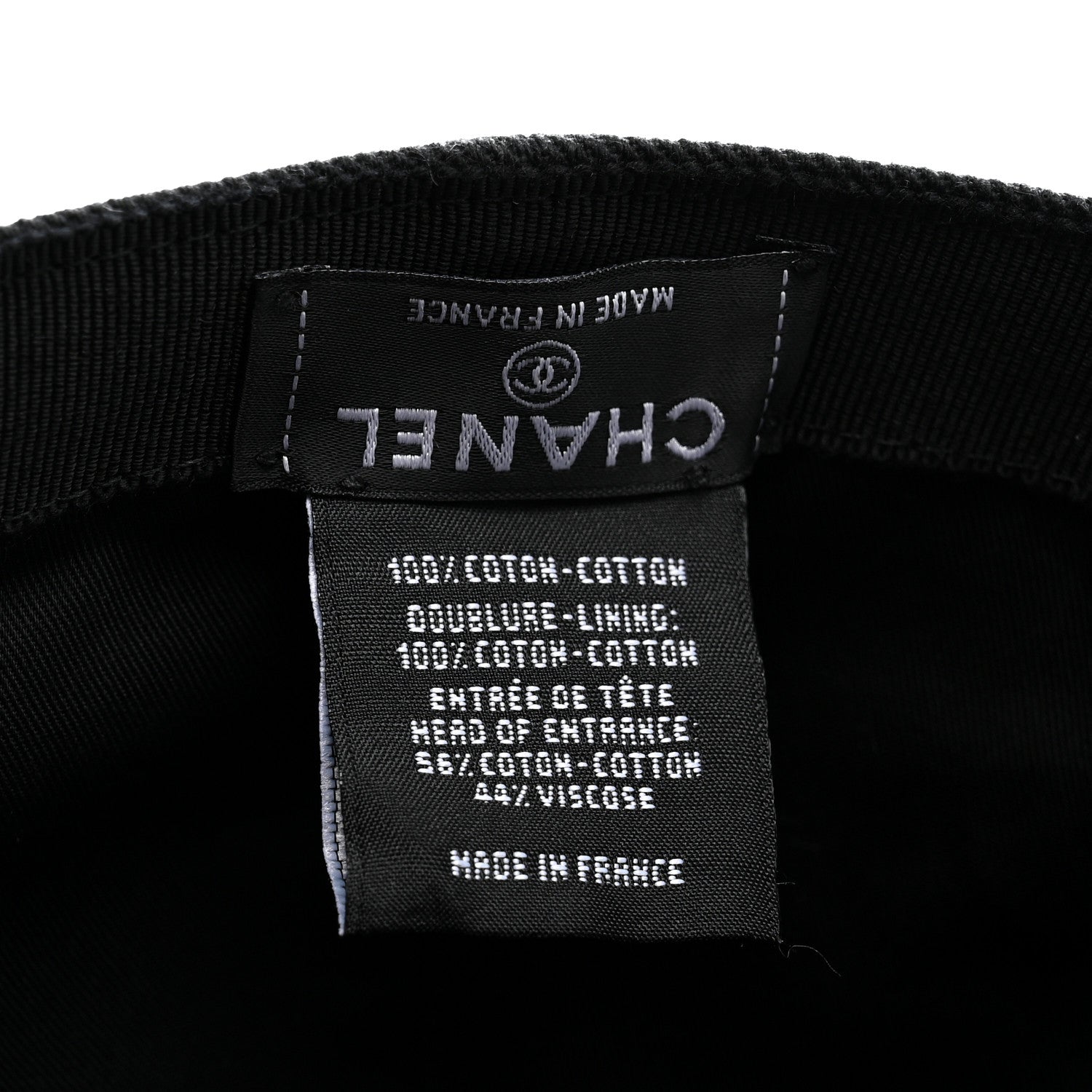 Chanel Cotton CC Cap Hat Black White 8 of 8