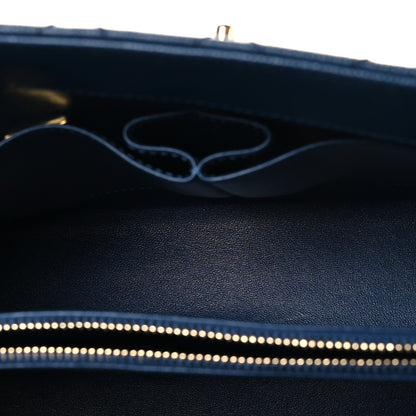 Chanel Caviar Lizard Embossed Quilted Small Coco Handle Flap Dark Blue 5 of 11
