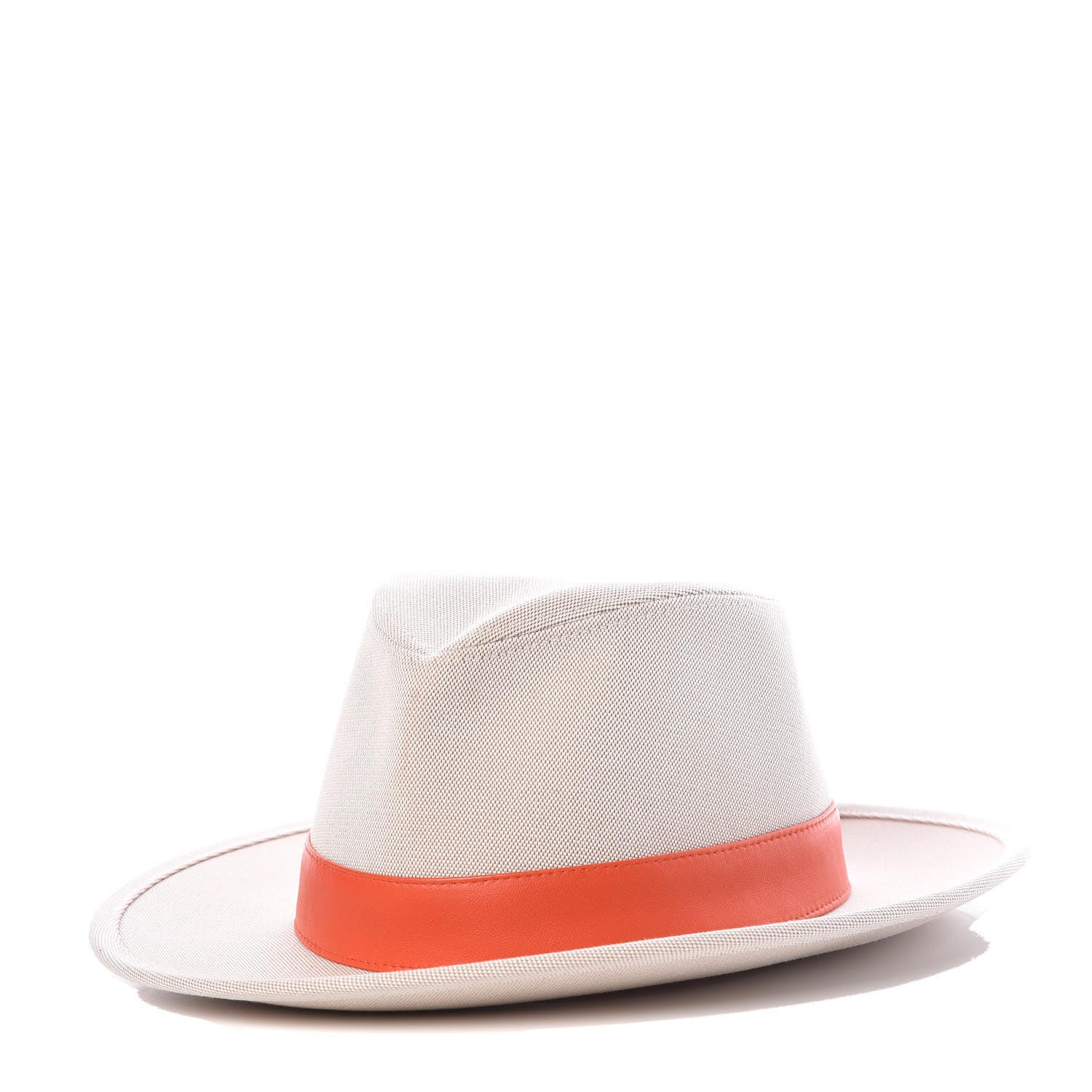 Hermes Toile Lambskin Hat 56 Natural 1 of 10