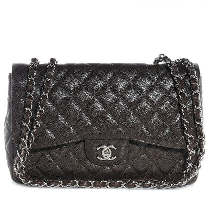 Chanel Caviar Jumbo Single Flap Dark Brown 1 of 8