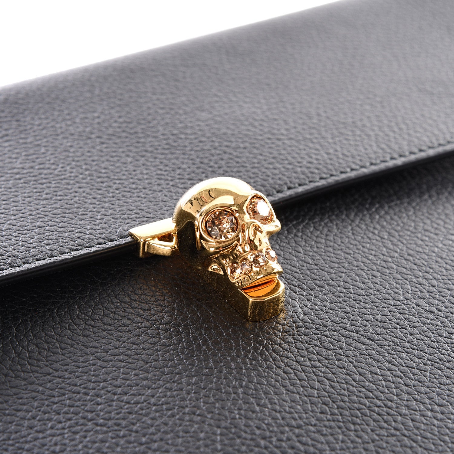 Alexander McQueen Calfskin Skull Envelope Clutch Black 5 of 6
