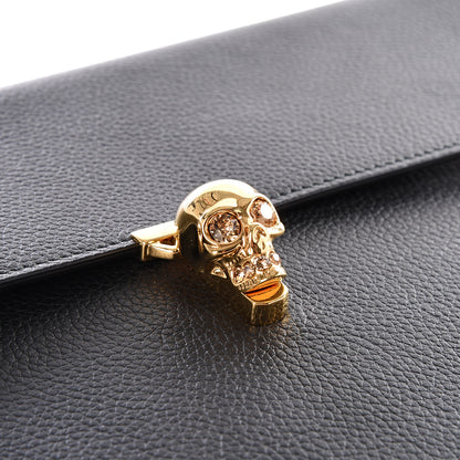 Alexander McQueen Calfskin Skull Envelope Clutch Black 5 of 6