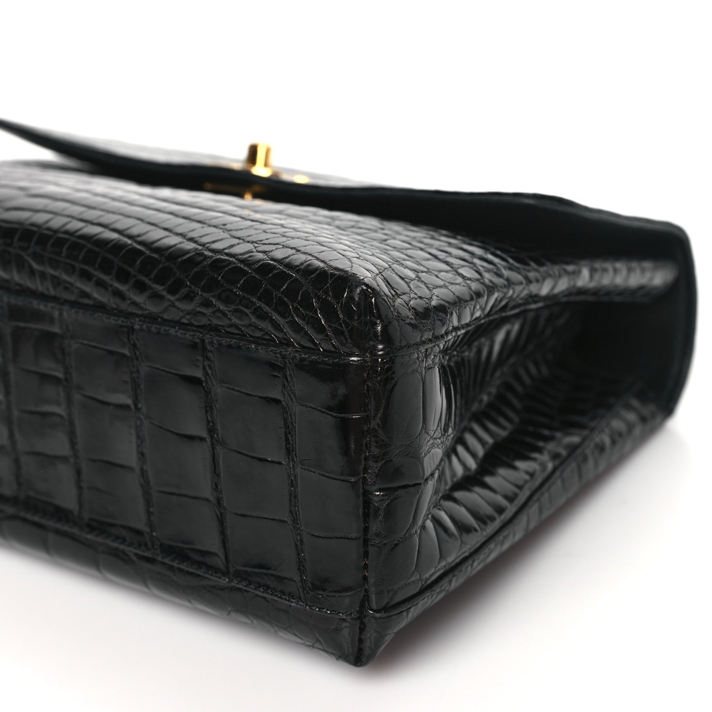 Alligator Medium Kelly Flap Black