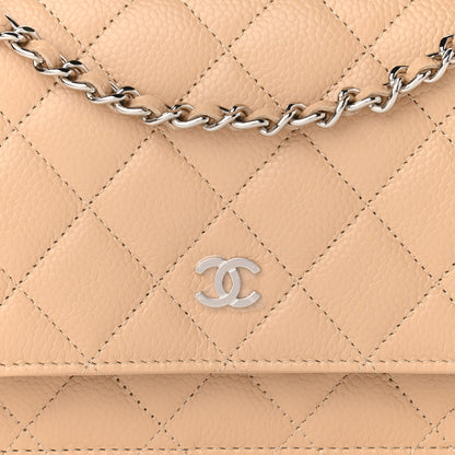 Chanel Caviar Quilted Wallet On Chain WOC Beige 9 of 12