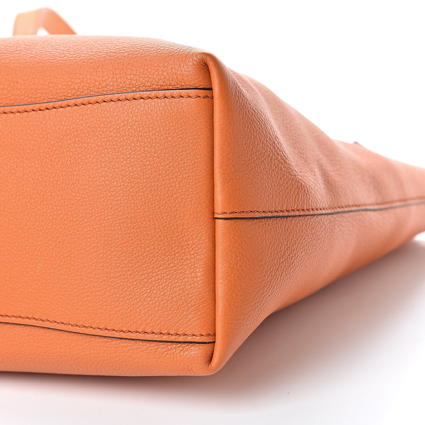 Vitello Phenix Embossed Logo Tote Papaya