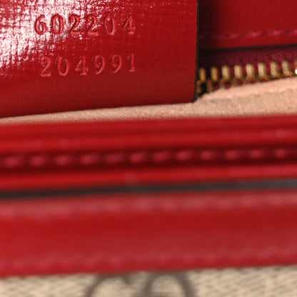 Gucci GG Supreme Monogram Azalea Calfskin Horsebit 1955 Shoulder Bag Beige Ebony New Cherry Red 7 of 10
