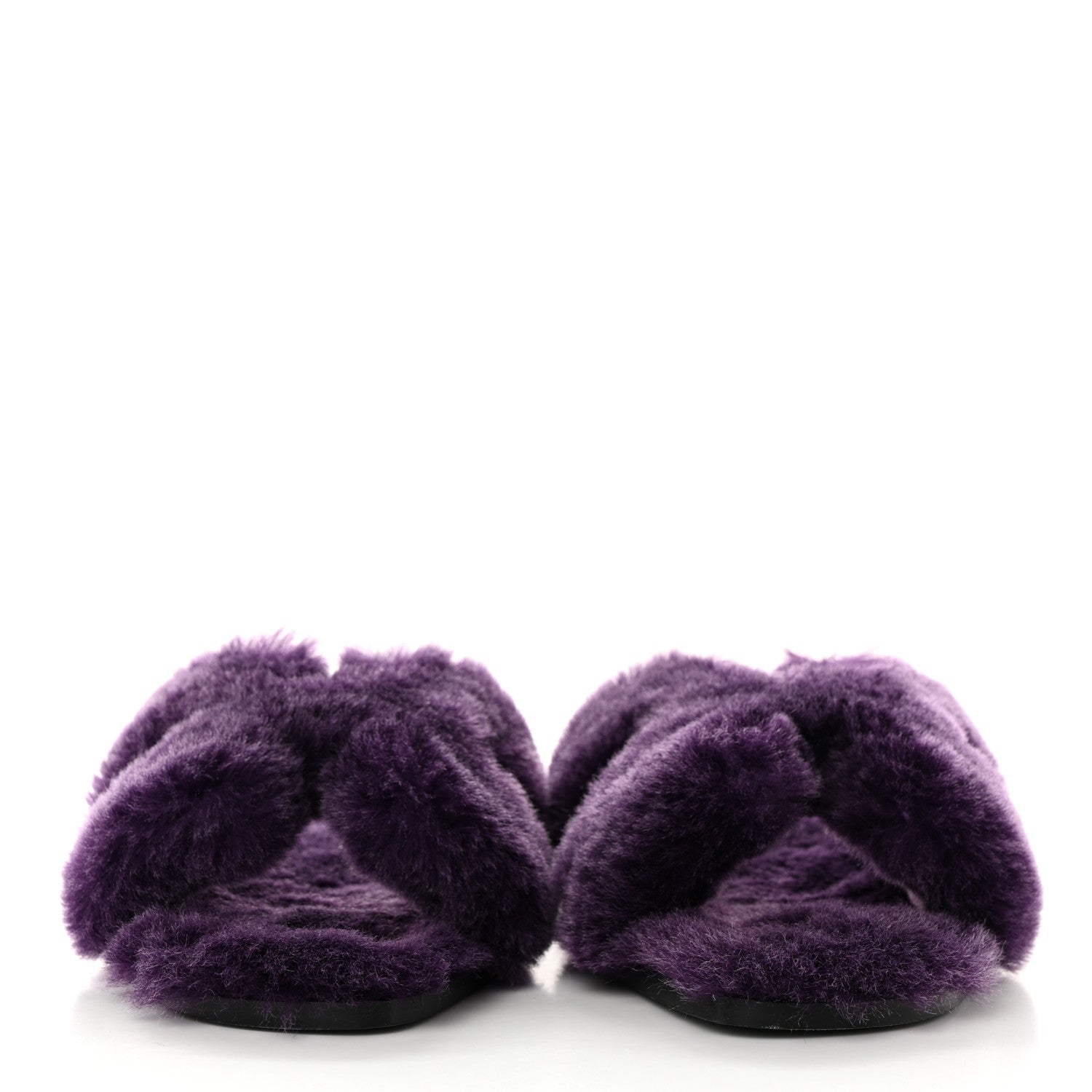 Hermes Woolskin Oran Sandals 37.5 Violet Fonce 2 of 7